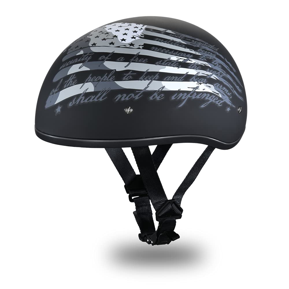 Daytona Helmets Half Skull Cap Motorcycle Helmet - Dot Approved [2Nd Amendment] [Xs]