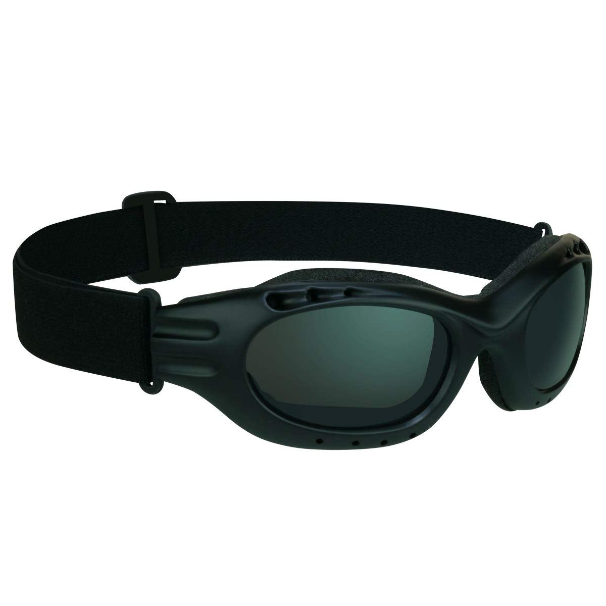 Bikershades Motorcycle Riding Goggles Sunglasses Biker Smoke Grey Foam Cushion Adjustable Strap Ski Sky Diving