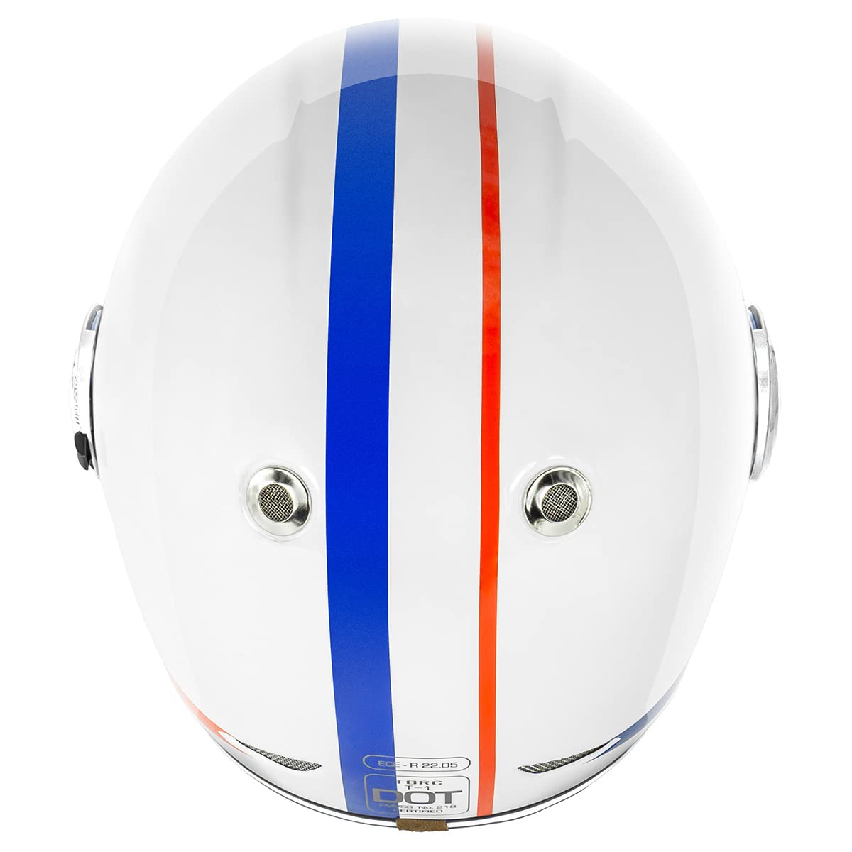 Torc T1 Unisex-Adult Retro Full Face Motorcycle Helmets, Gloss White Allegiance, X-Small