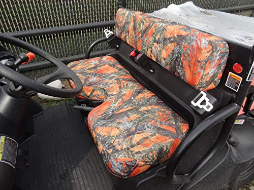 Durafit Seat Covers Orange Camo Bench Seat Covers for Kubota RTV 400/500 - One Size, Designed for Indent Seats