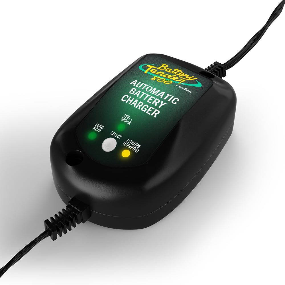 Battery Tender 800mA 12V Weather Resistant Battery Charger and Maintainer - Marine and Automotive Smart Fully Automatic for Boat