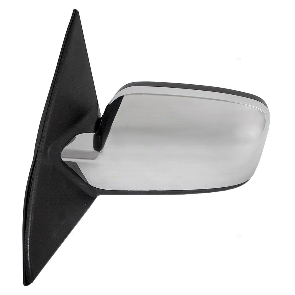 Brock Replacement Power Side View Mirror - Heated, Memory, Puddle Lamp, Black Base with Chrome Cover, Compatible with 07-10 MKZ