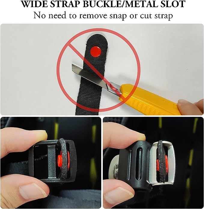The Helmet Shop Helmet Quick Release Buckle Kit - Stainless Steel Chin Strap Adapter, Model HC-001, Easy Install Without Removing Strap Snap