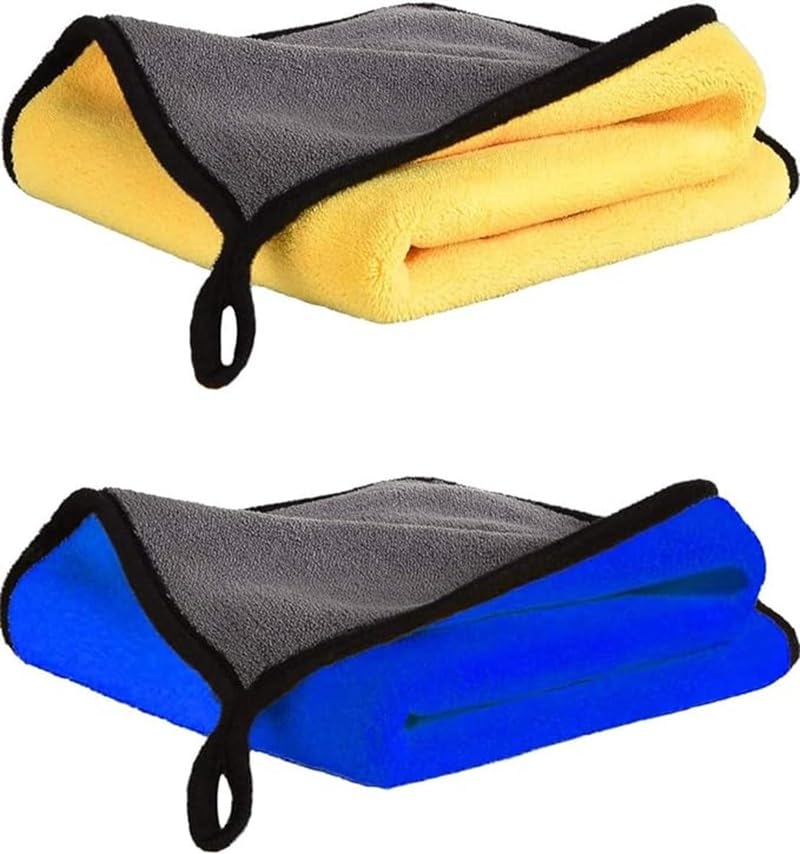 PITRADEV Microfiber Double Layered Cloth 800 GSM, 40X40 Cm 2 Piece Towel Set Extra Thick Microfiber Cleaning Cloth Perfect for B