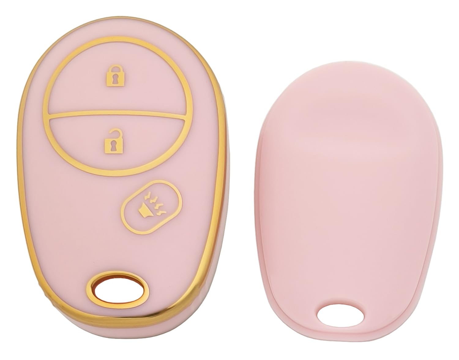 chyoekey Key Fob Cover for Toyota Tundra Tacoma Sienna 2007-2013, Thermoplastic Polyurethane, Pink, Model chyoekey038TPU
