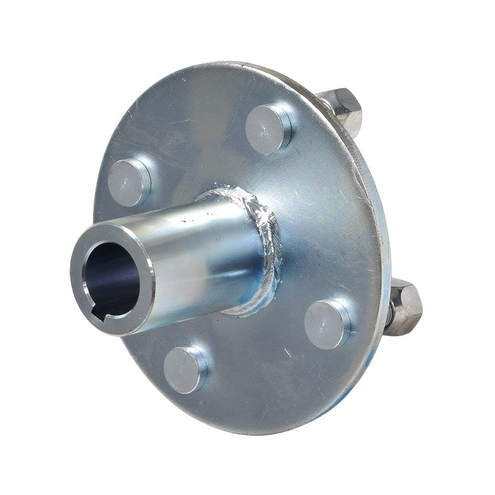 Alveytech 4'' X 4'' Go-Kart Live Axle Hub With 1'' To 3/4'' Step-Down - 1/4'' Keyed Shaft, 8 Inch Rear Front Wheel, X4 Lug Set K