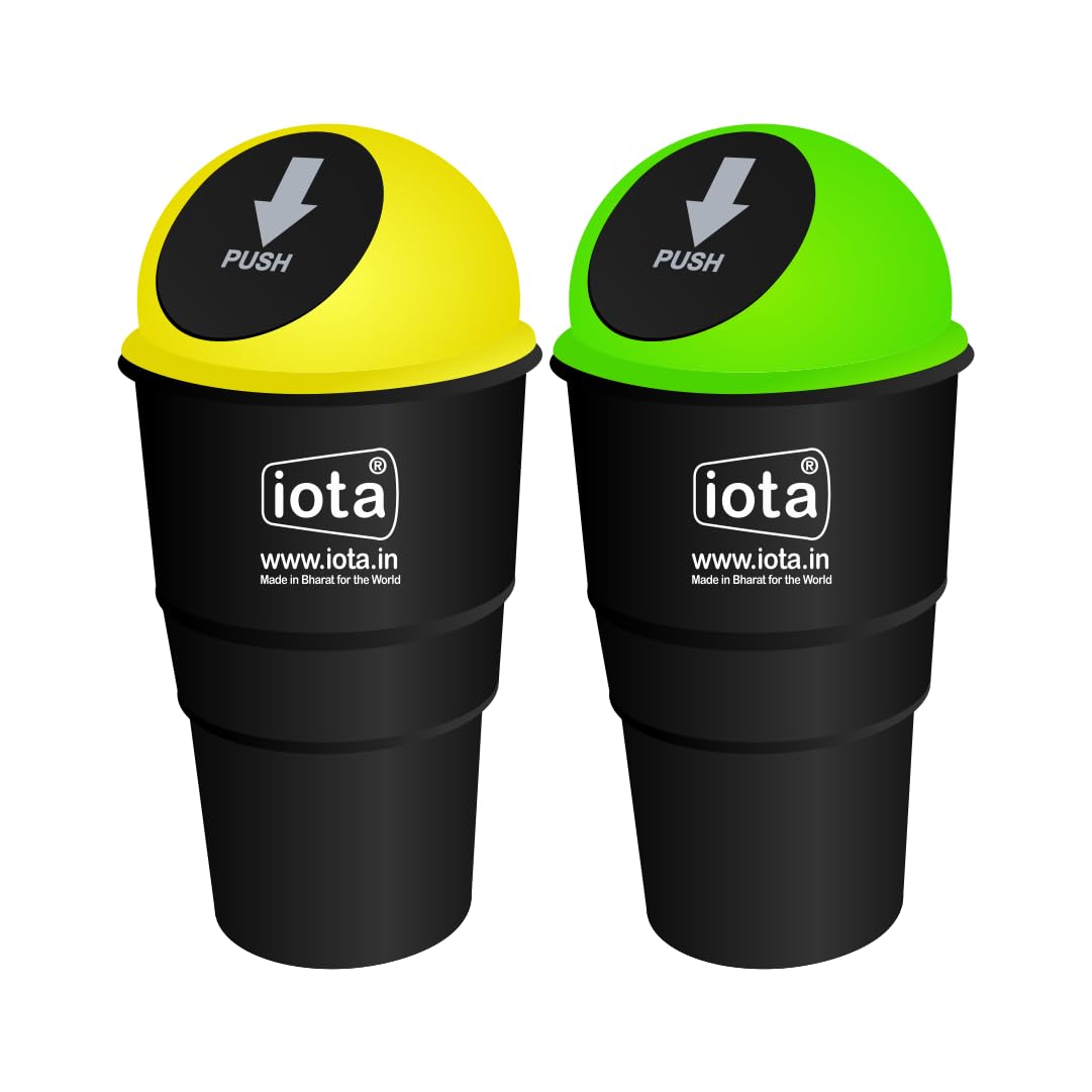 iota Car Mini Dustbin With Lid Perfect For Car Trash Bin And Dustbin Holder For Car Multicolour Pack of 2