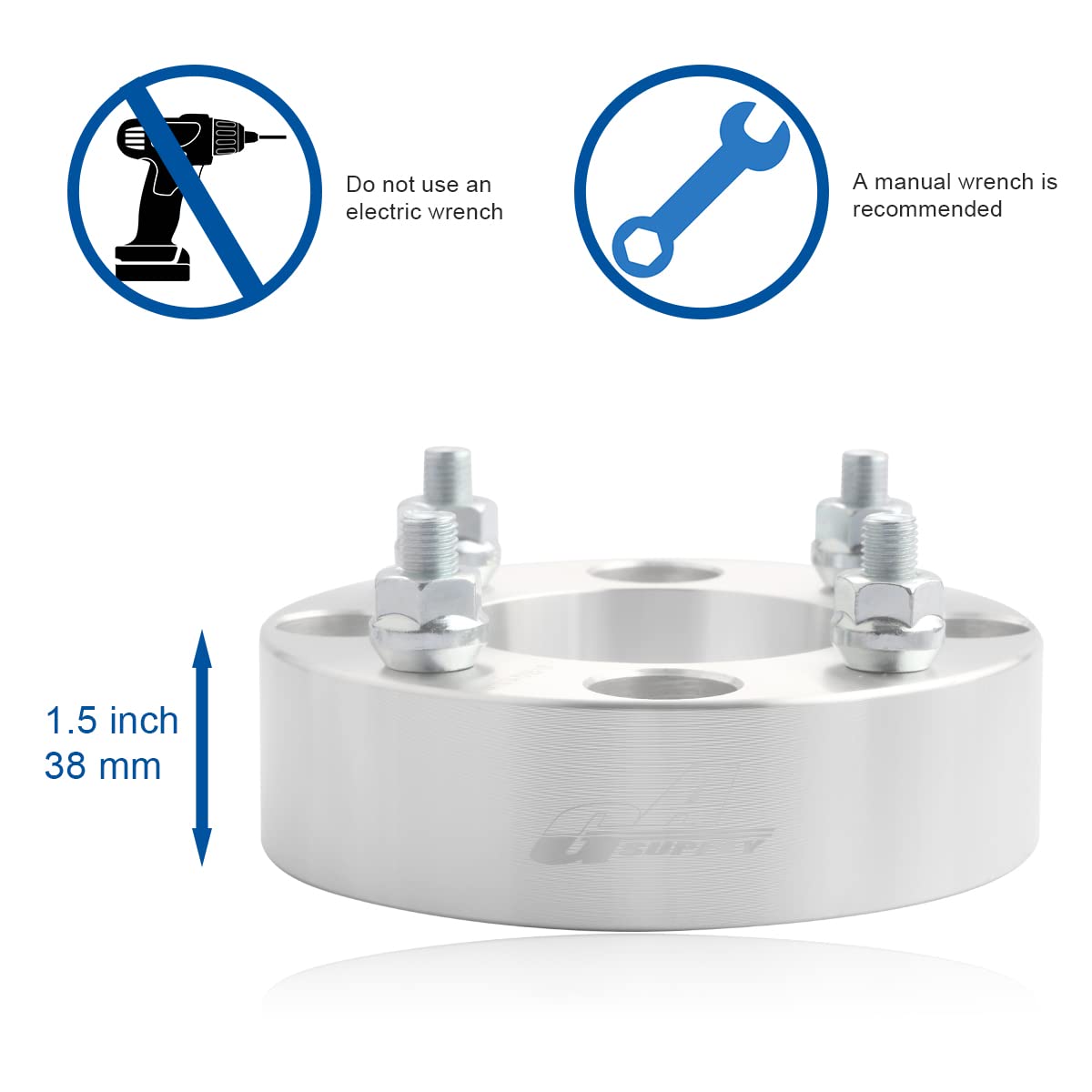 GAsupply ATV Wheel Spacers 4x110, Compatible with Honda, Suzuki, Bombardier, 1.5'' Wheel Spacer Adapters 74mm Hub Bore with 10