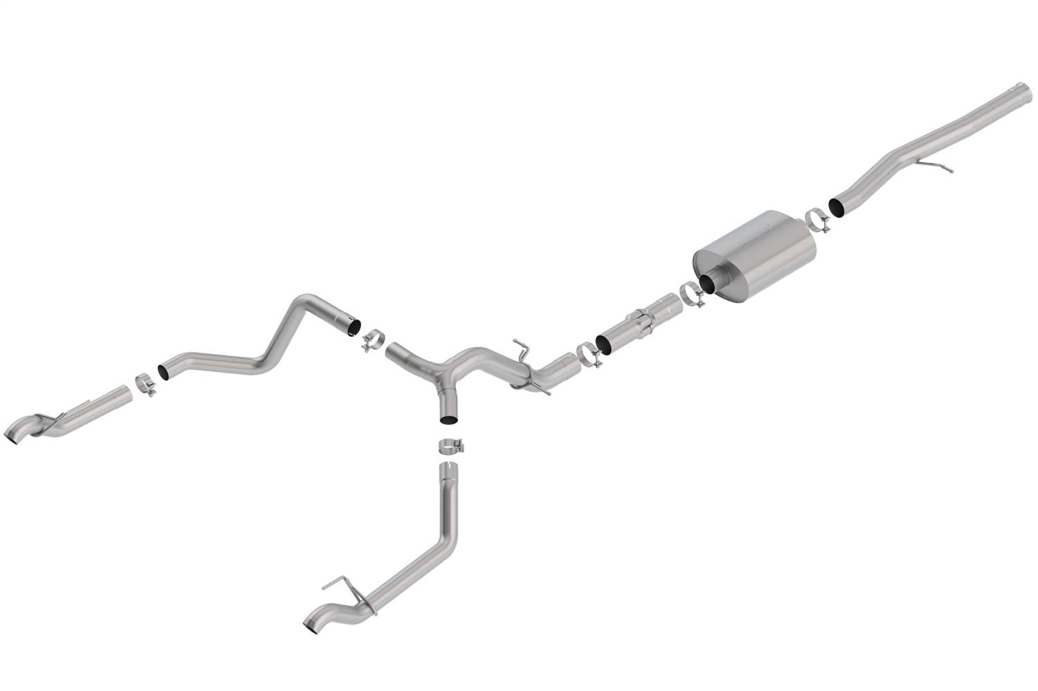 Borla 140775 Cat-Back Perf. Exhaust Sys. For '19-'23 Chevrolet Silverado 1500 V8 & Gmc Sierra 1500 V8 T-304 Stainlesss Steel Atak Sound Dual Split Rear Exit Single Outlet On Each Side Reuse O.E. Tips