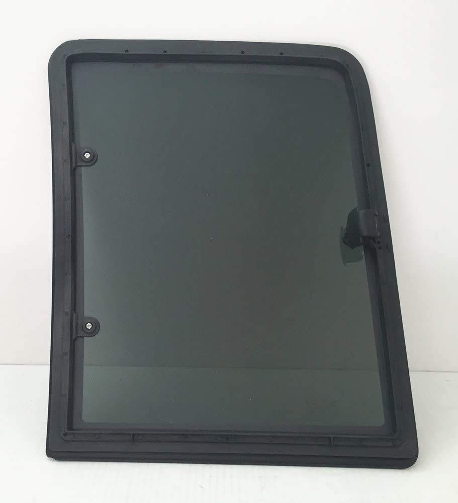 NAGD Movable Right Side Quarter Window Glass W/Frame & Latch for Chevy/GMC Pickup 1988-2000, Tempered Glass, Gray/Black