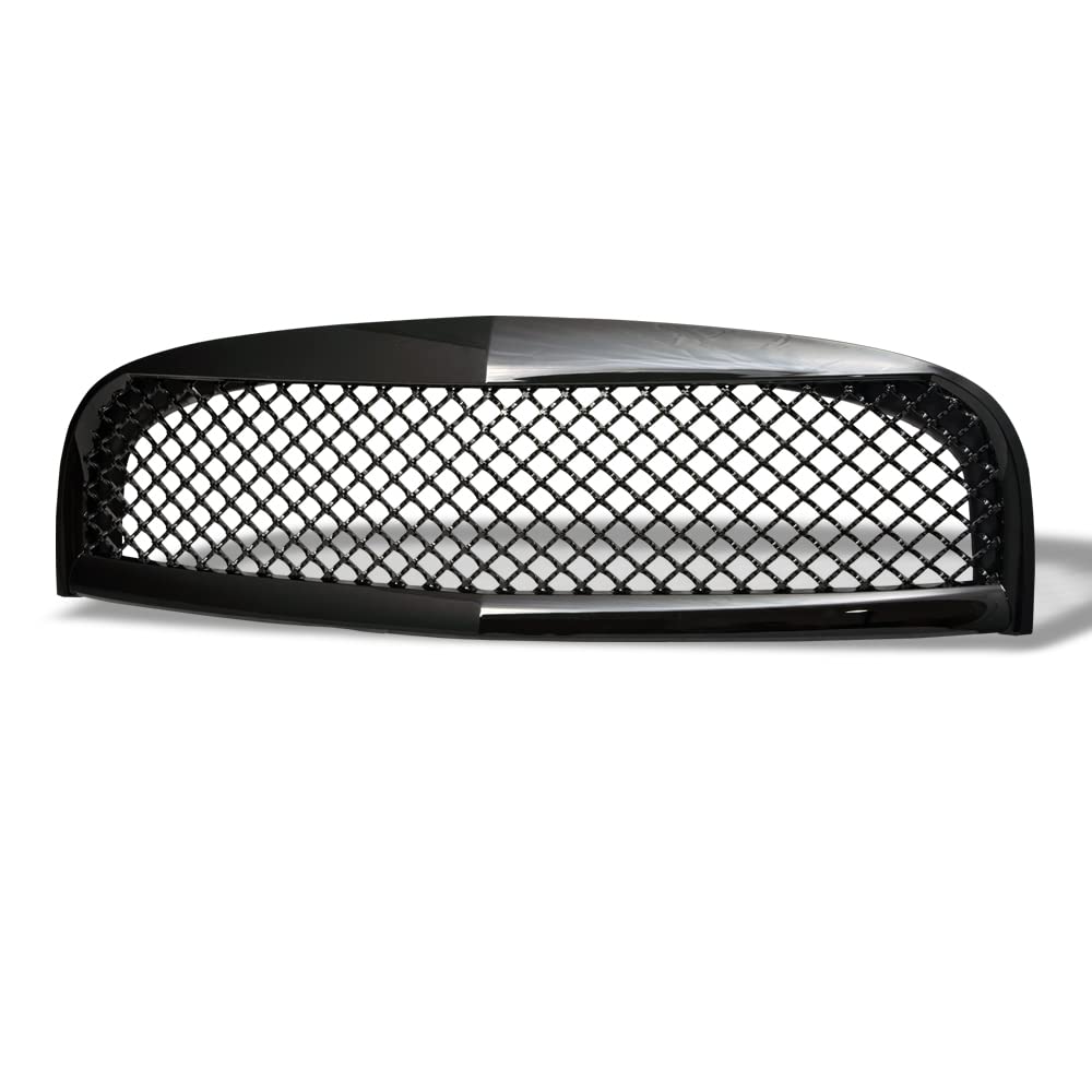 Topline Autopart Glossy Black Mesh Front Bumper Grill Guard ABS for 06-11 Chevy HHR