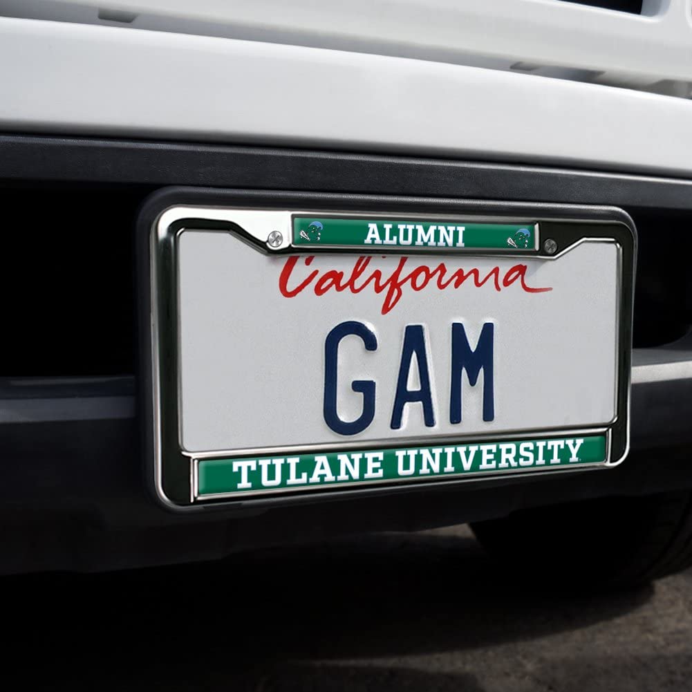 GRAPHICS & MORE Tulane University Alumni Metal License Plate Frame - Full Size, One Size, Green and White