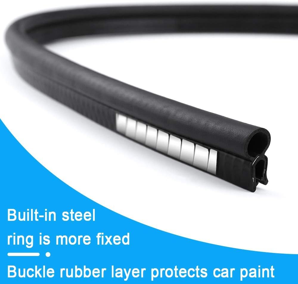 Storystore Automotive Door Weather Stripping 26Ft Car Door Rubber Edge Trim Seal Strip Gasket with Top Car Door Seal Strip for B