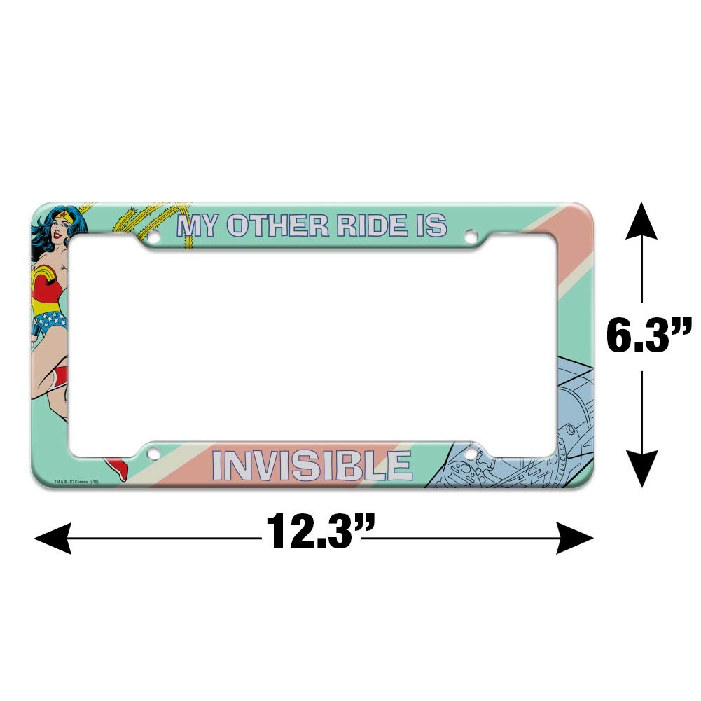 Graphics & More Wonder Woman My Other Ride Is Invisible License Plate Tag Frame