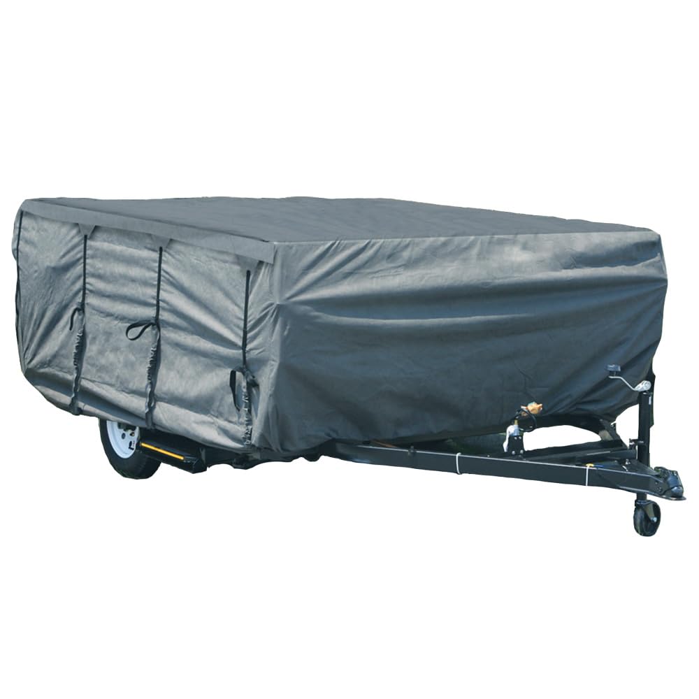 Gearflag Pop-Up Folding Camper Cover Fits 12'-14' Reinforced Windproof Side-Straps, Anti-Uv Water-Resistance Heavy Duty Triple L