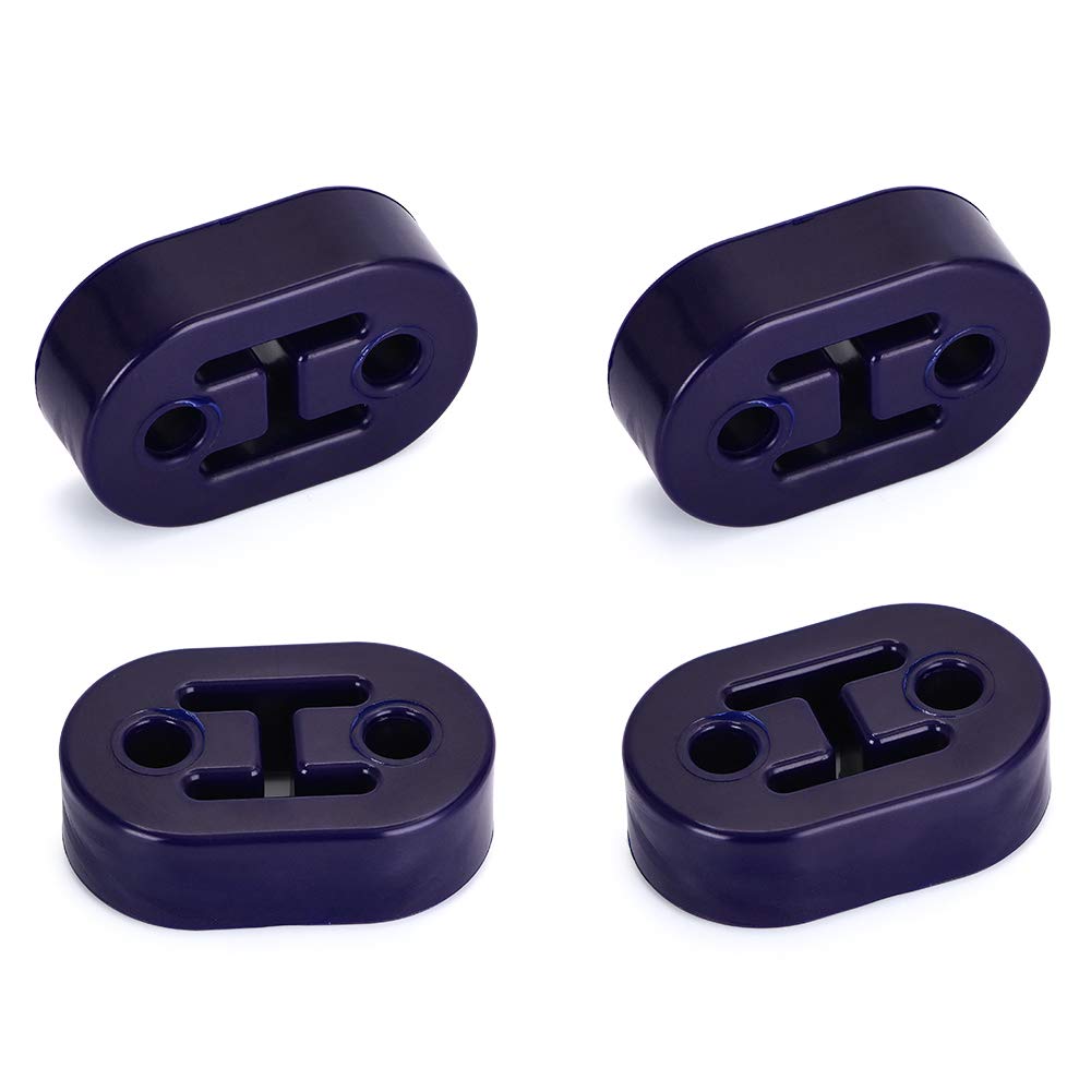 Ptnhz Racing Universal 4Pcs Polyurethane Exhaust/Muffler Rubber Short Hanger Insulator Bracket Bushing Mount 10Mm Blue