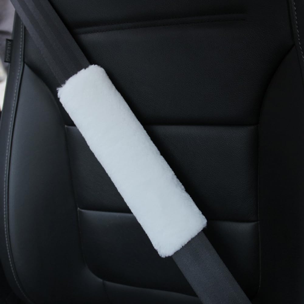 Ohhmnkk 4 Pack Car Seat Belt Pads Shoulder Cover Baby Safety Belt Protector With Adjustable Soft Plush Shoulder Strap Protect Ne