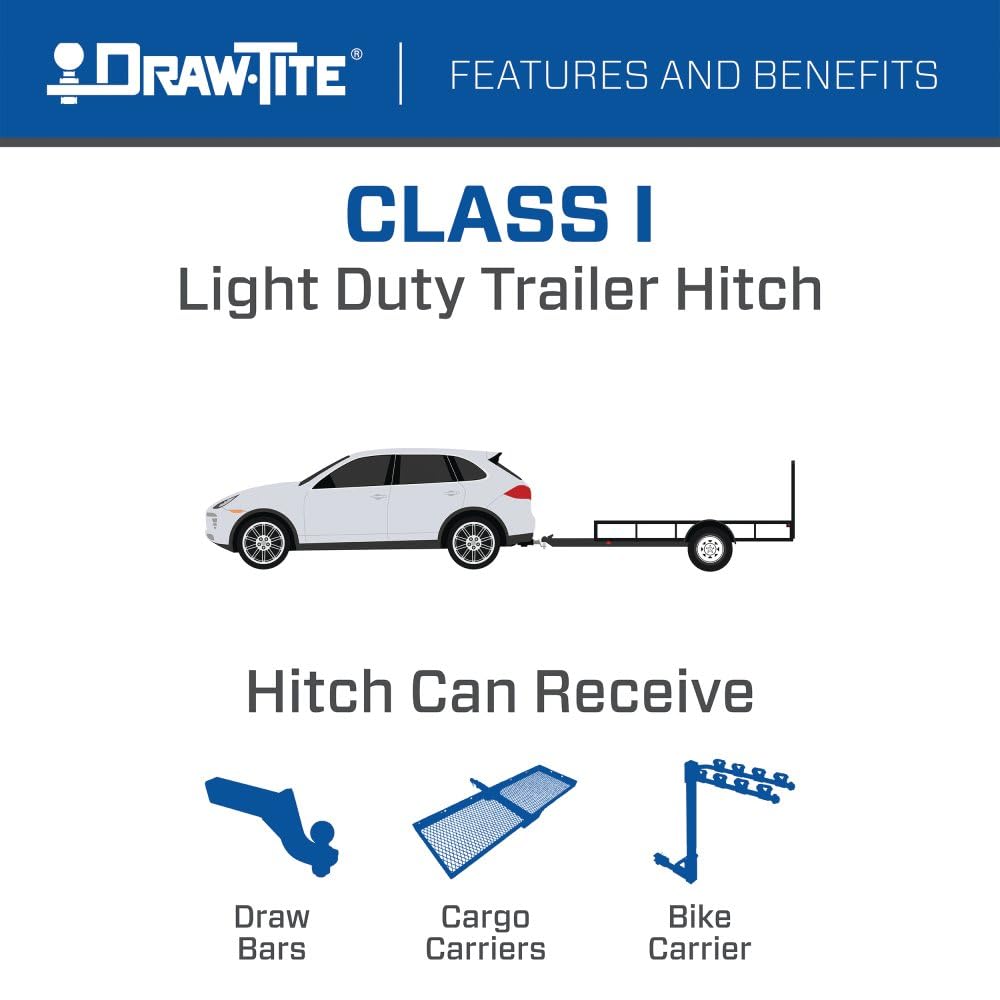 Draw-Tite 24956 Class 1 Trailer Hitch, 1-1/4 Inch Square Receiver, Compatible With 2017-2021 Chevrolet Bolt Ev.