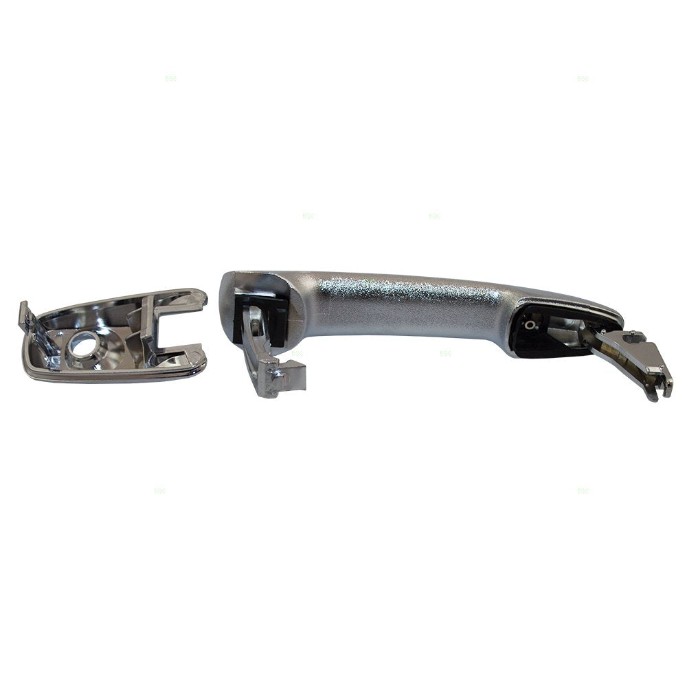 Autoandart Brock Replacement Drivers Outside Front Door Handle & Bezel W/Keyhole Chrome Compatible With 2007-2010 Edge Mkx 8A8Z7