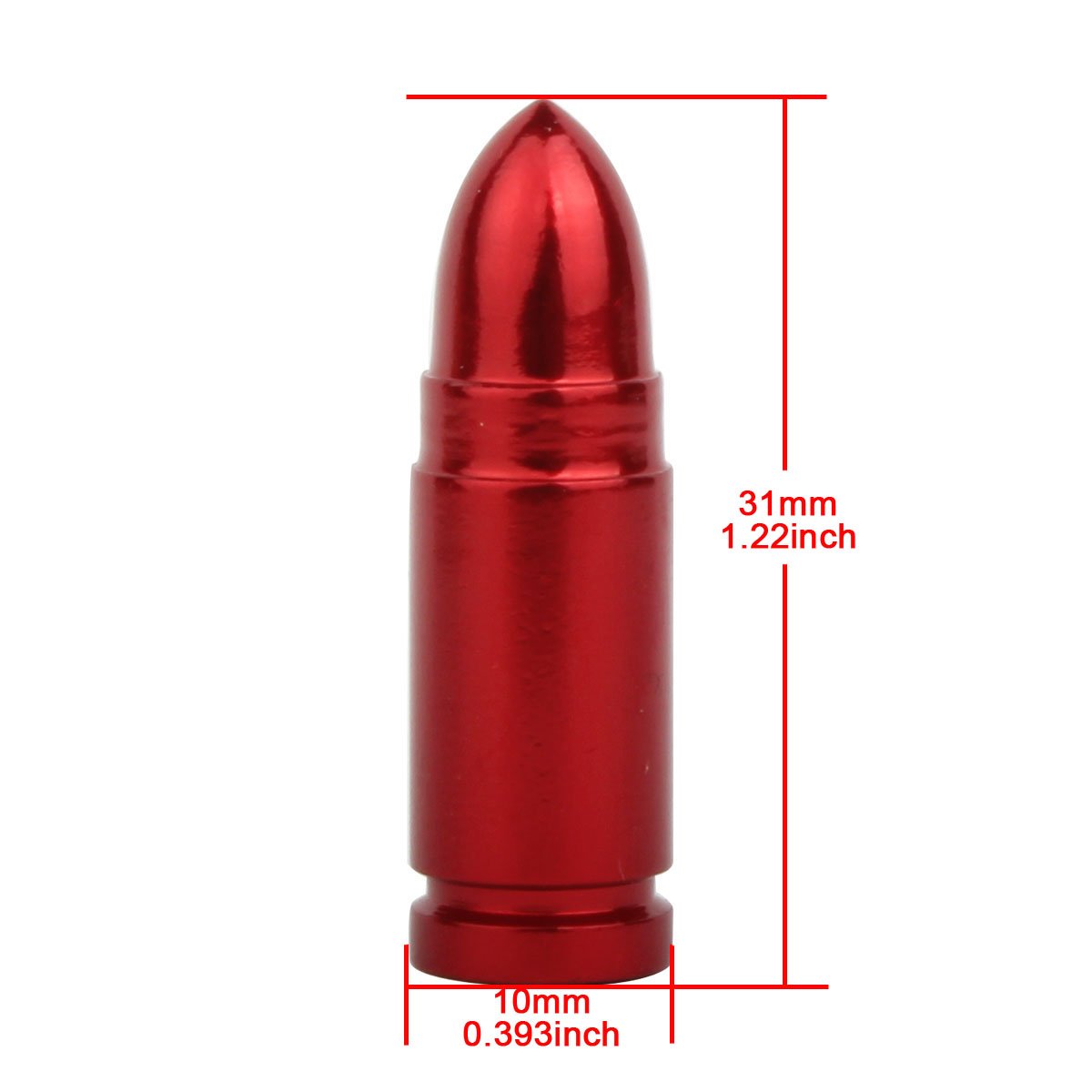 Tomall Valve Stem Caps Red Bullet Compatible With Pickup Suv Tires