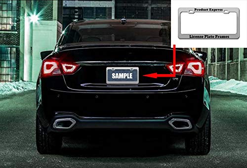 Custom Made Stainless Steel License Plate Frame Auto Car Accessory (Black-Vinyl, 1-Frame)