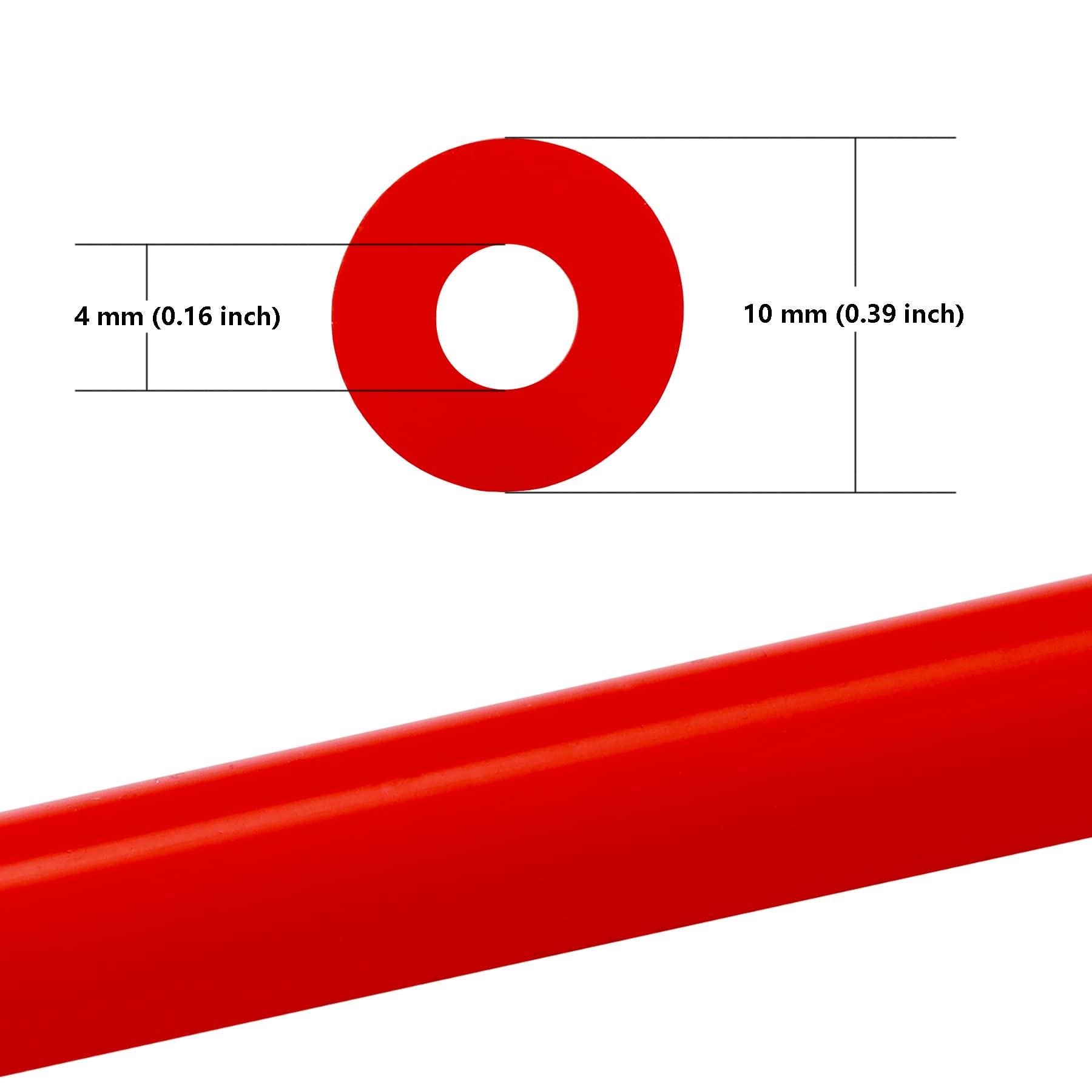 Ucreative 10Ft Id 5/32'' (4Mm) High Temperature Silicone Vacuum Tubing Hose 130Psi Max Pressure Red