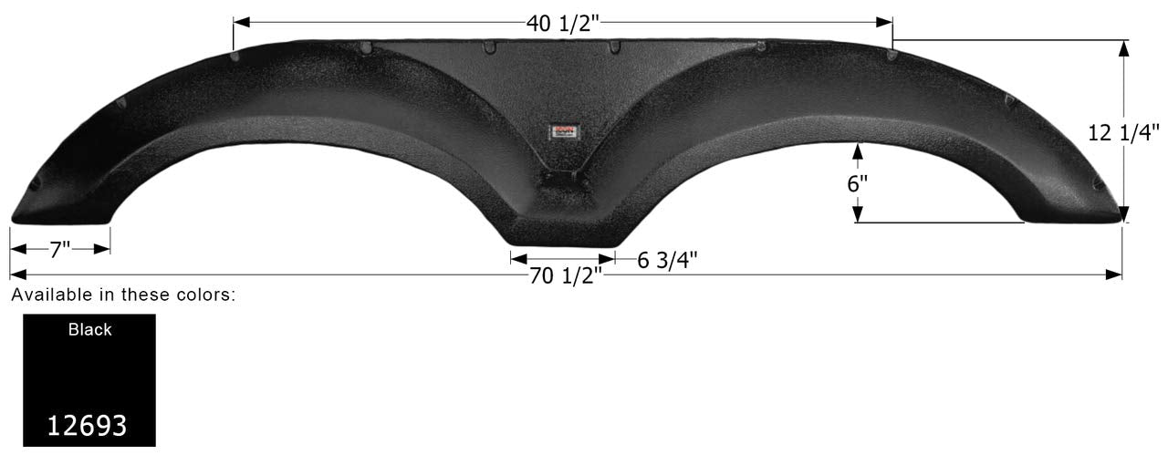 Icon Fender Skirt, Tandem, Evergreen, Fs2693, Black