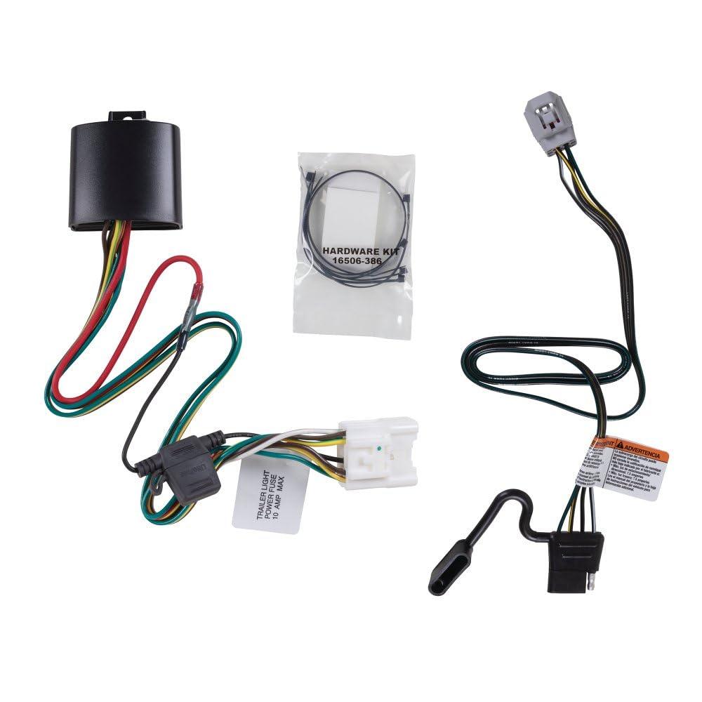 Tekonsha T-One® T-Connector Harness, 4-Way Flat, Compatible With Select Toyota Highlander, Black