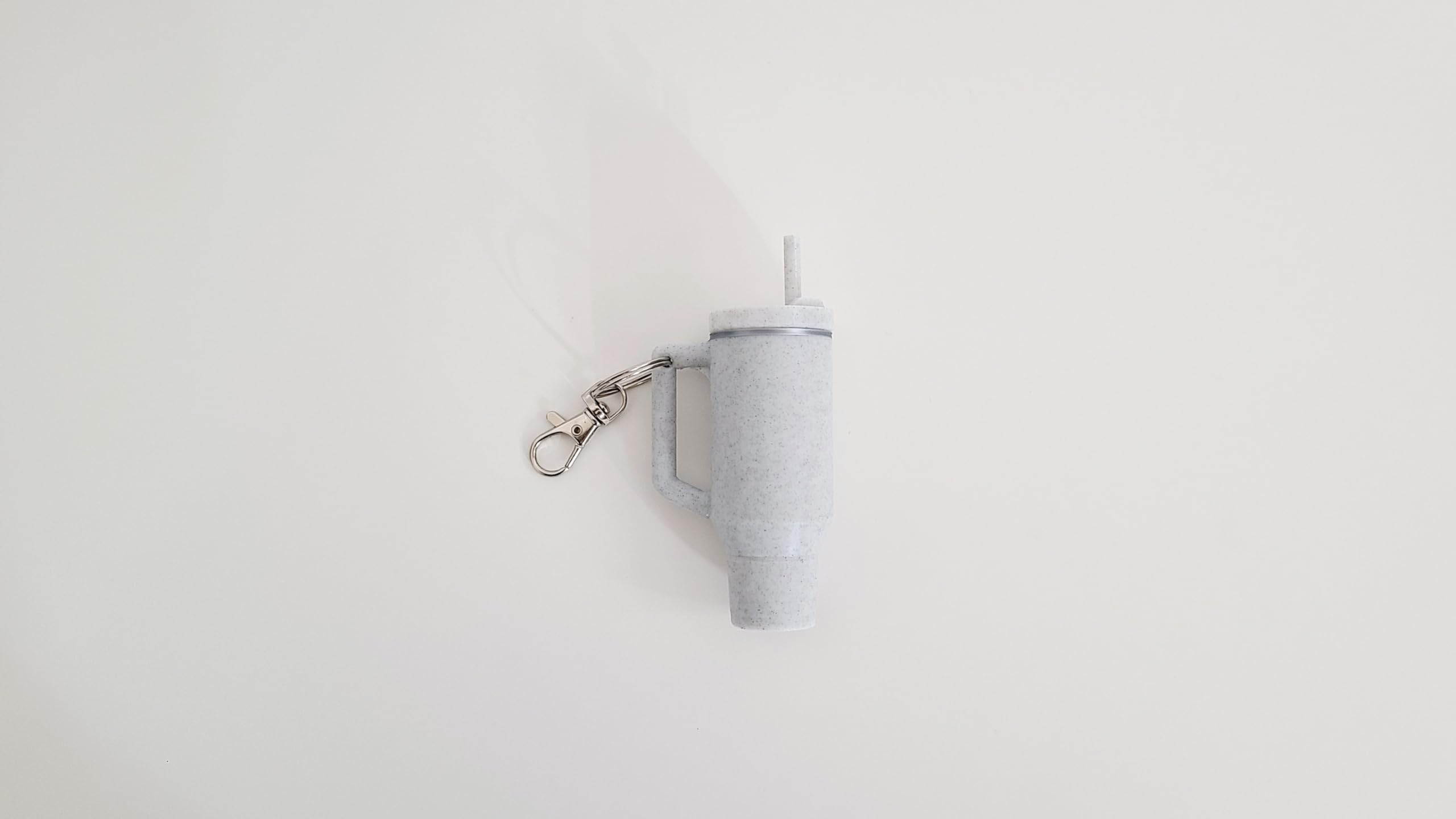 Miniature Stanley Tumbler Cup Replica Keychain - 3D Printed Desk Accessory (Marble)