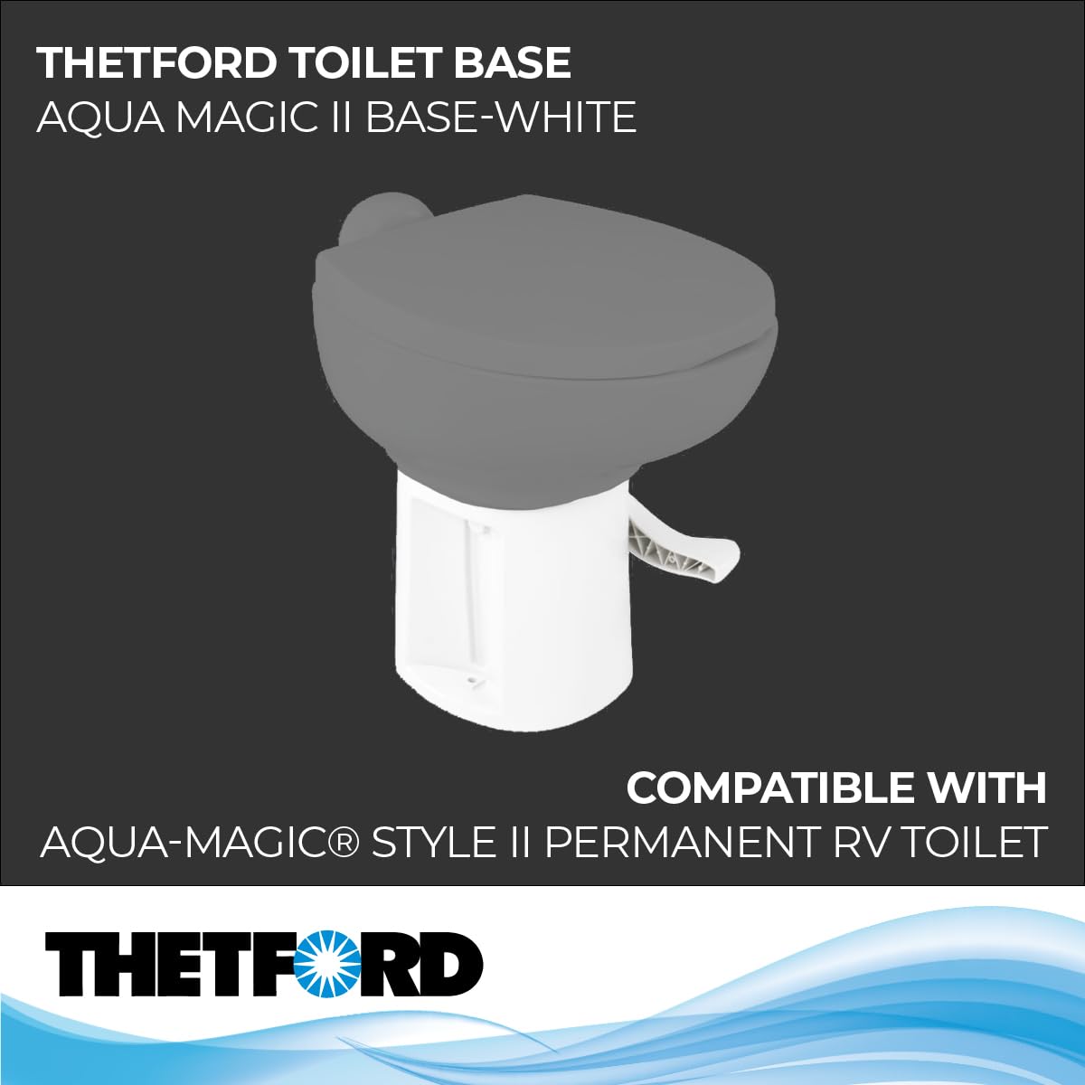 Thetford Aqua Magic II Toilet Base - Model 42137 - White Finish