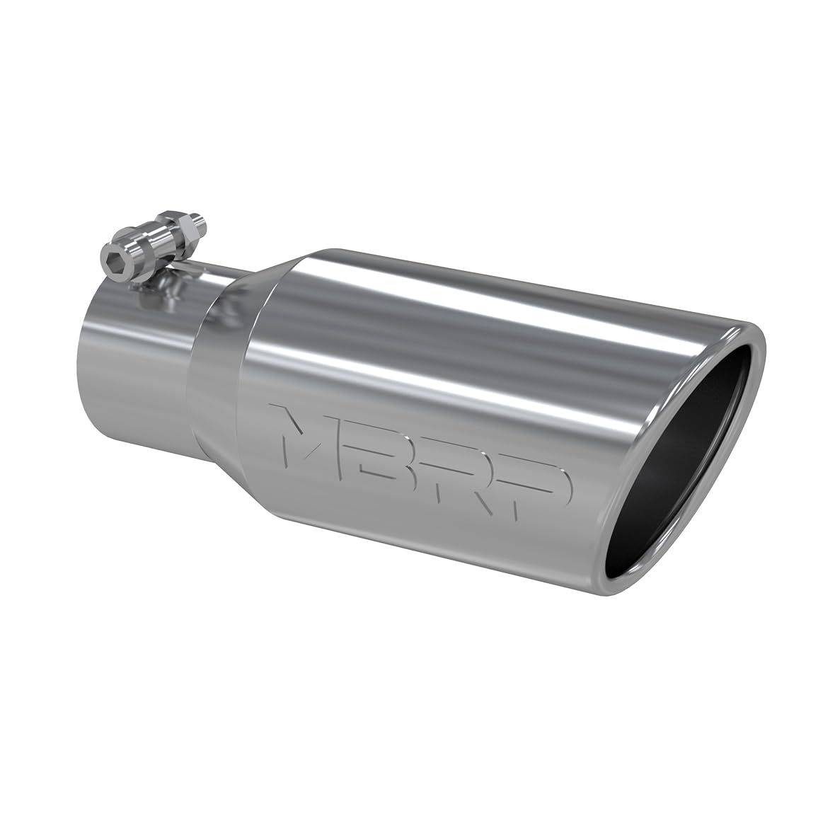 MBRP T5157 T304 Angled Rolled End Tip, 4'' O.D., 2 3/4'' Inlet, 10'' Length