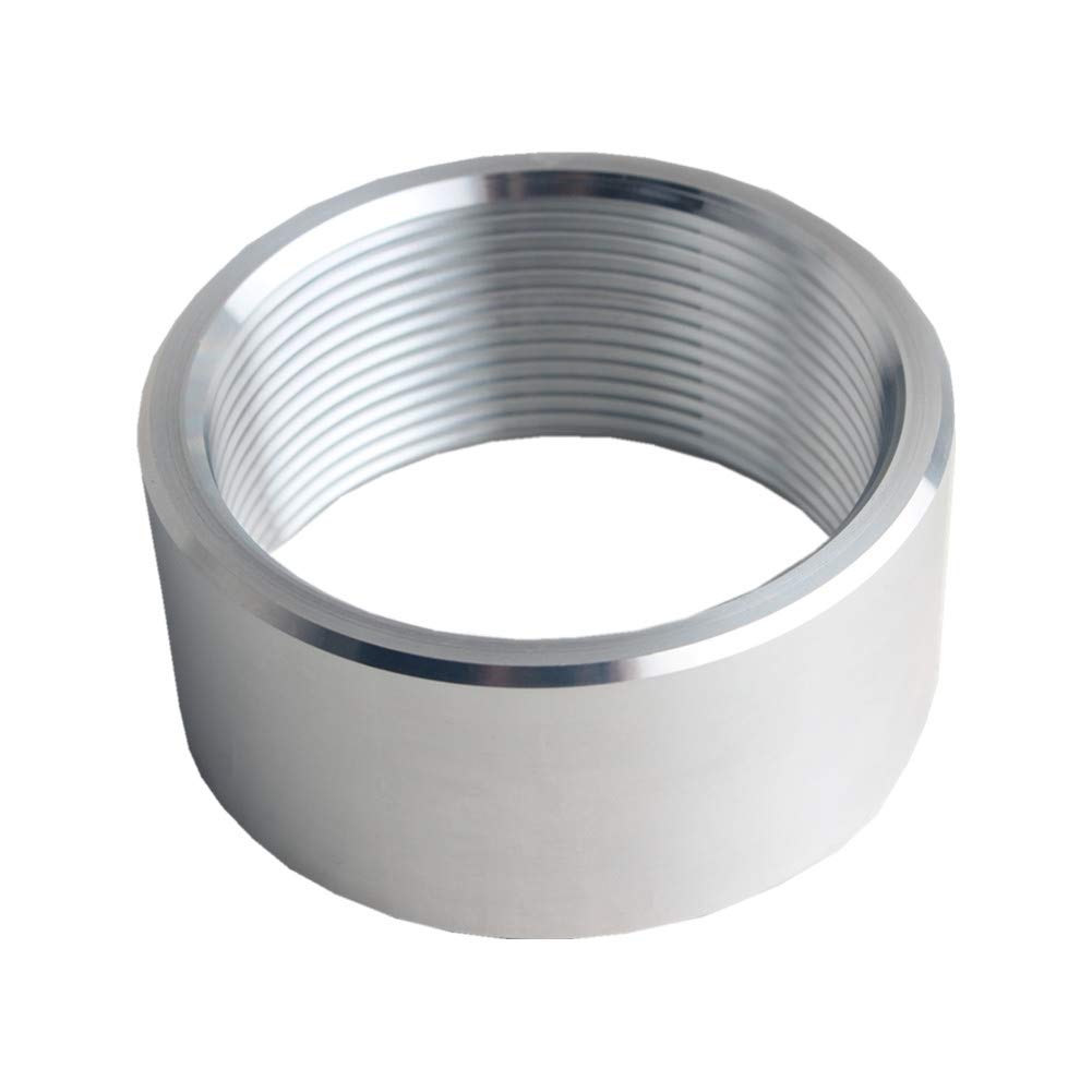 DEWHEL Aluminum 2 Inch NPT Female Thread Weld On Pipe Fitting Bung - Silver