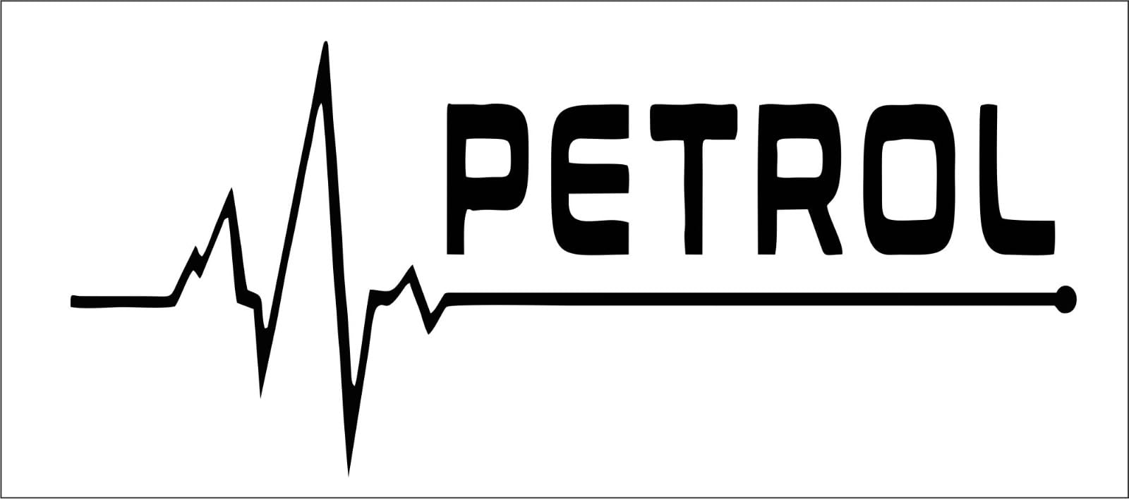 Petrol Heartbeat Vinyl Decal Sticker, Black, Car Lover Theme, Silhouette Design