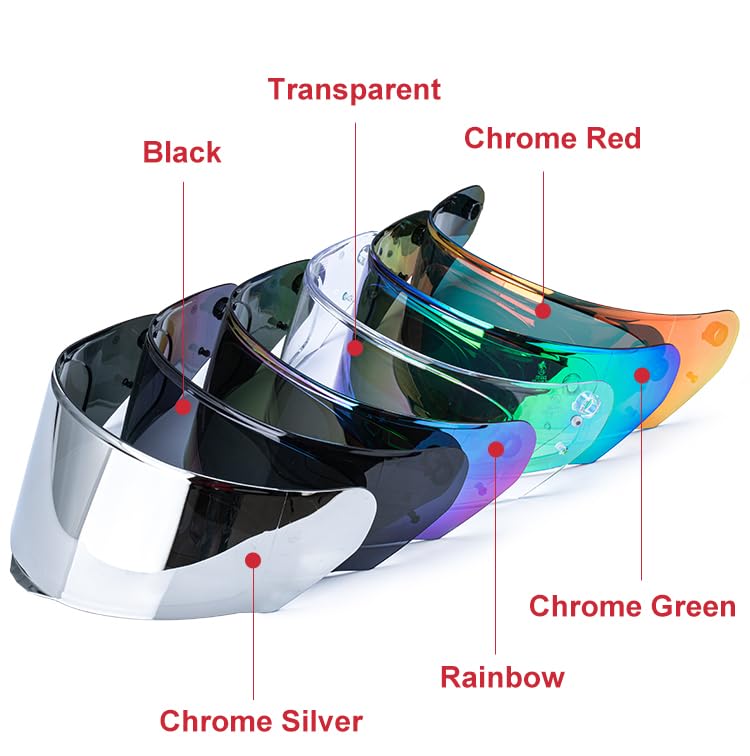 VCOROS Motorcycle Helmet Visor Shield Replacement - Chrome Silver for LS2 Assault/Rapid/Stream Helmets
