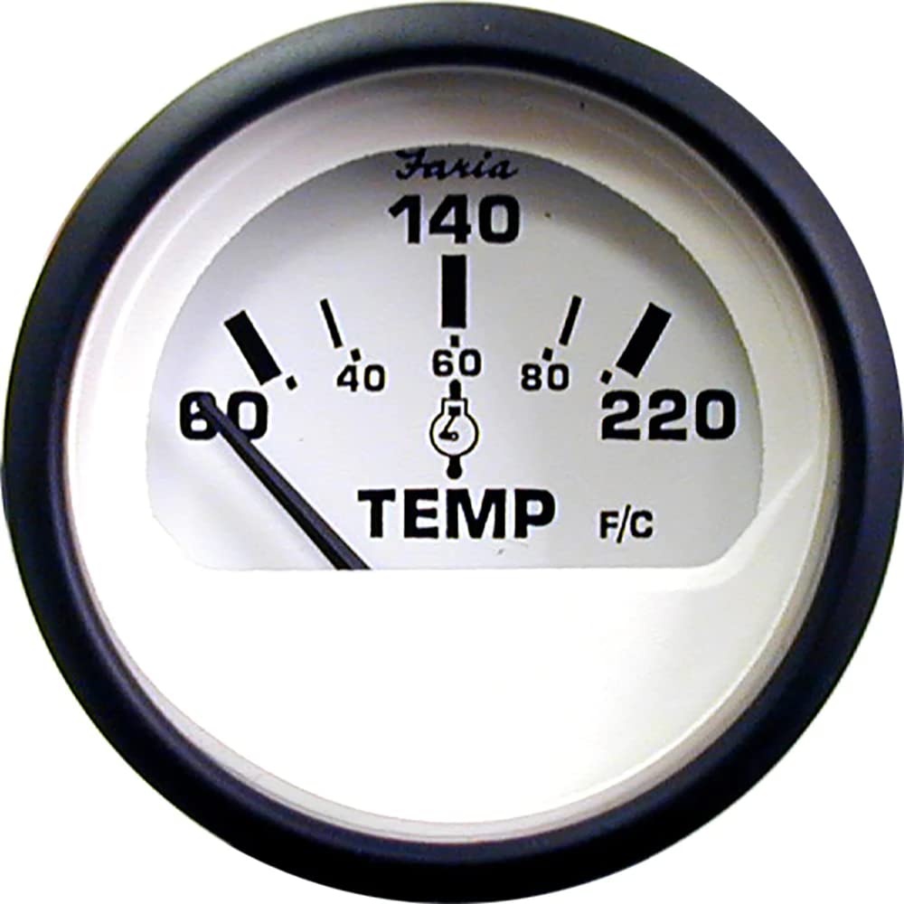 Faria Beede Instruments 12910 Euro Cylinder Head Temperature 60-220 F° With Sender - White, 2