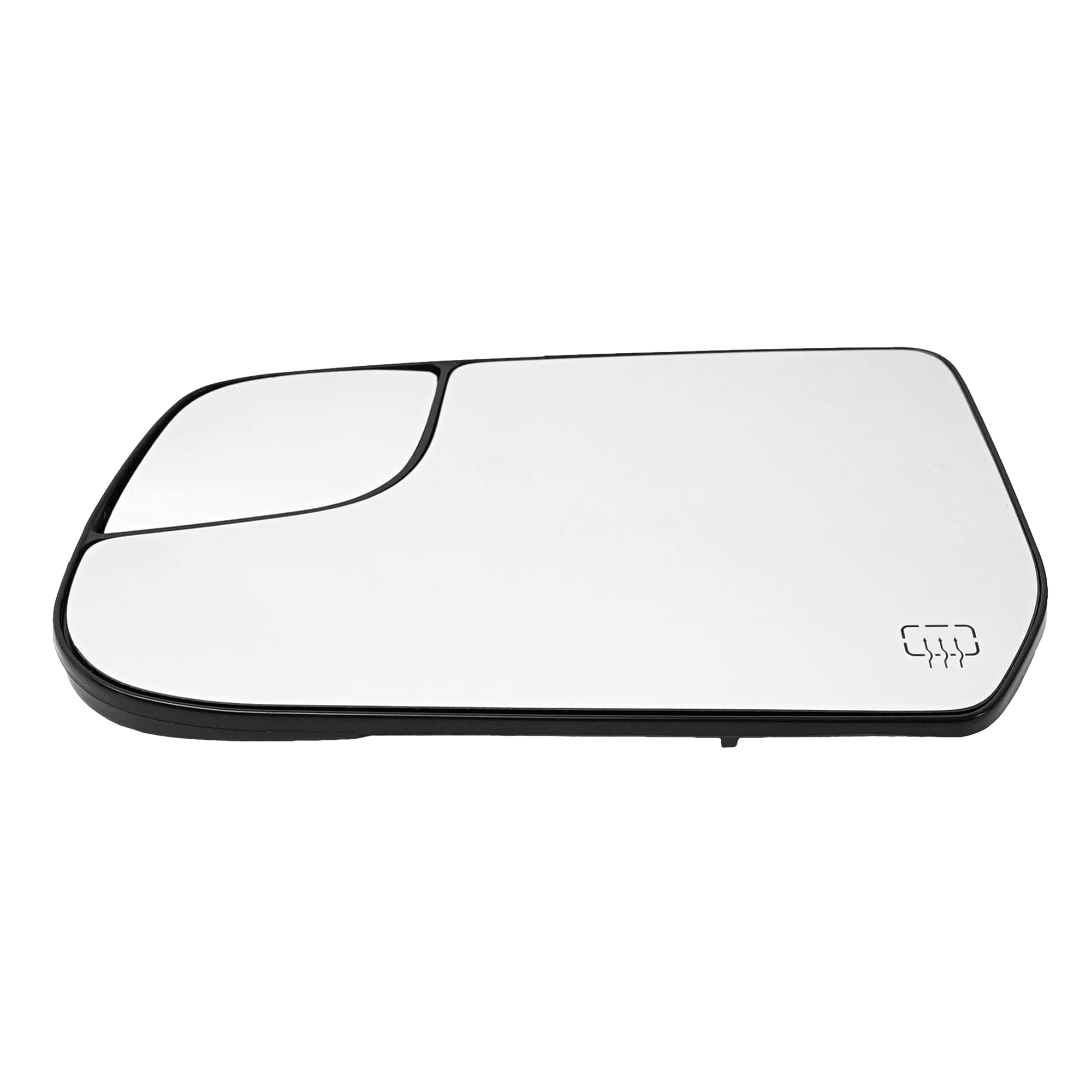 Kool Vue Mirror Glass Compatible With 2010-2017 Chevrolet Equinox Left Side Heated, With Blind Spot Glass, Flat Glass, With Back
