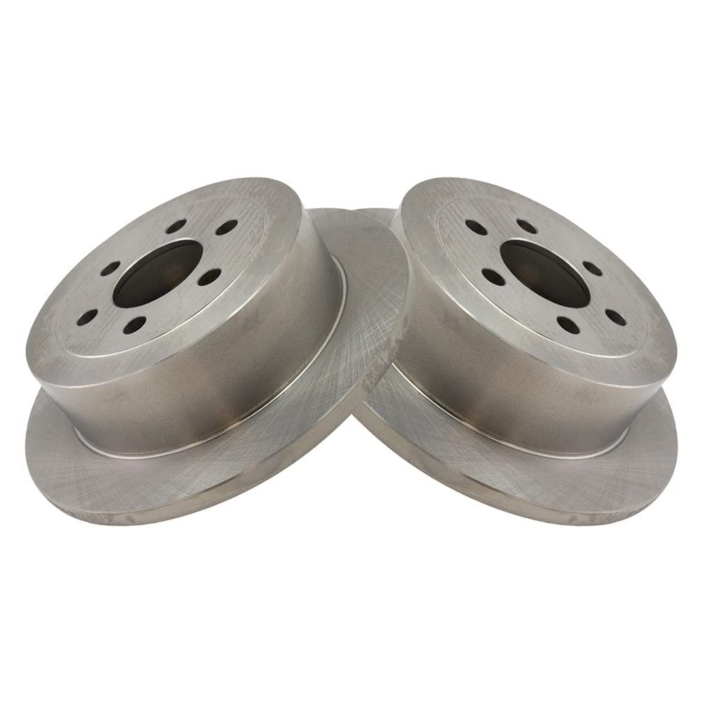 Trq Rear Brake Rotors Set Solid Compatible With 2003-2004 Dodge Dakota