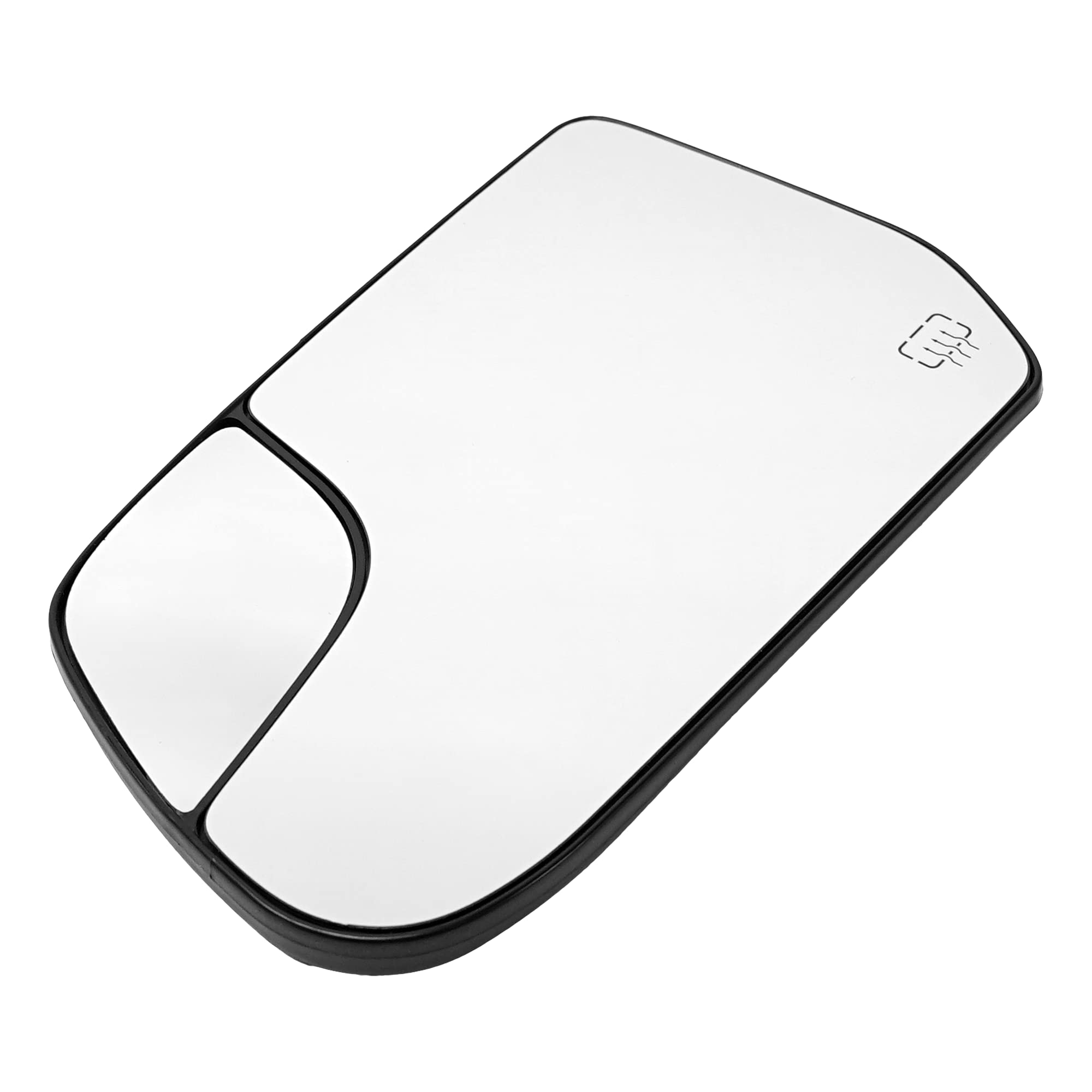 Kool Vue Mirror Glass Compatible With 2010-2017 Chevrolet Equinox Left Side Heated, With Blind Spot Glass, Flat Glass, With Back