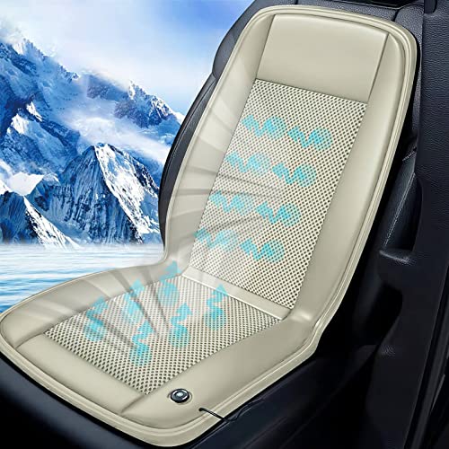 Riggear Cooling Car Seat Cushion/Ventilated Seat Cover With 10 Inbuilt Fans And 3 Speed Control (Breathable Fabric + Leatherette
