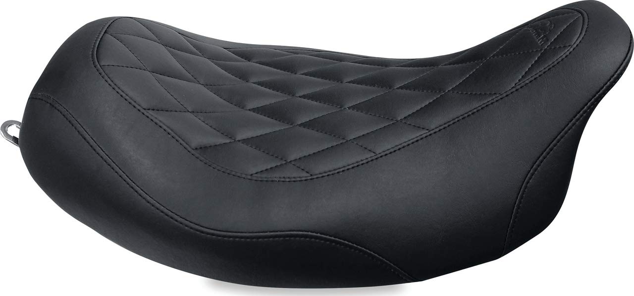 Mustang Motorcycle Seats 76694 Wide Tripper Solo Seat For Harley-Davidson Electra Glide Standard, Road Glide, Road King & Street Glide 2008-'21, Diamond, Black
