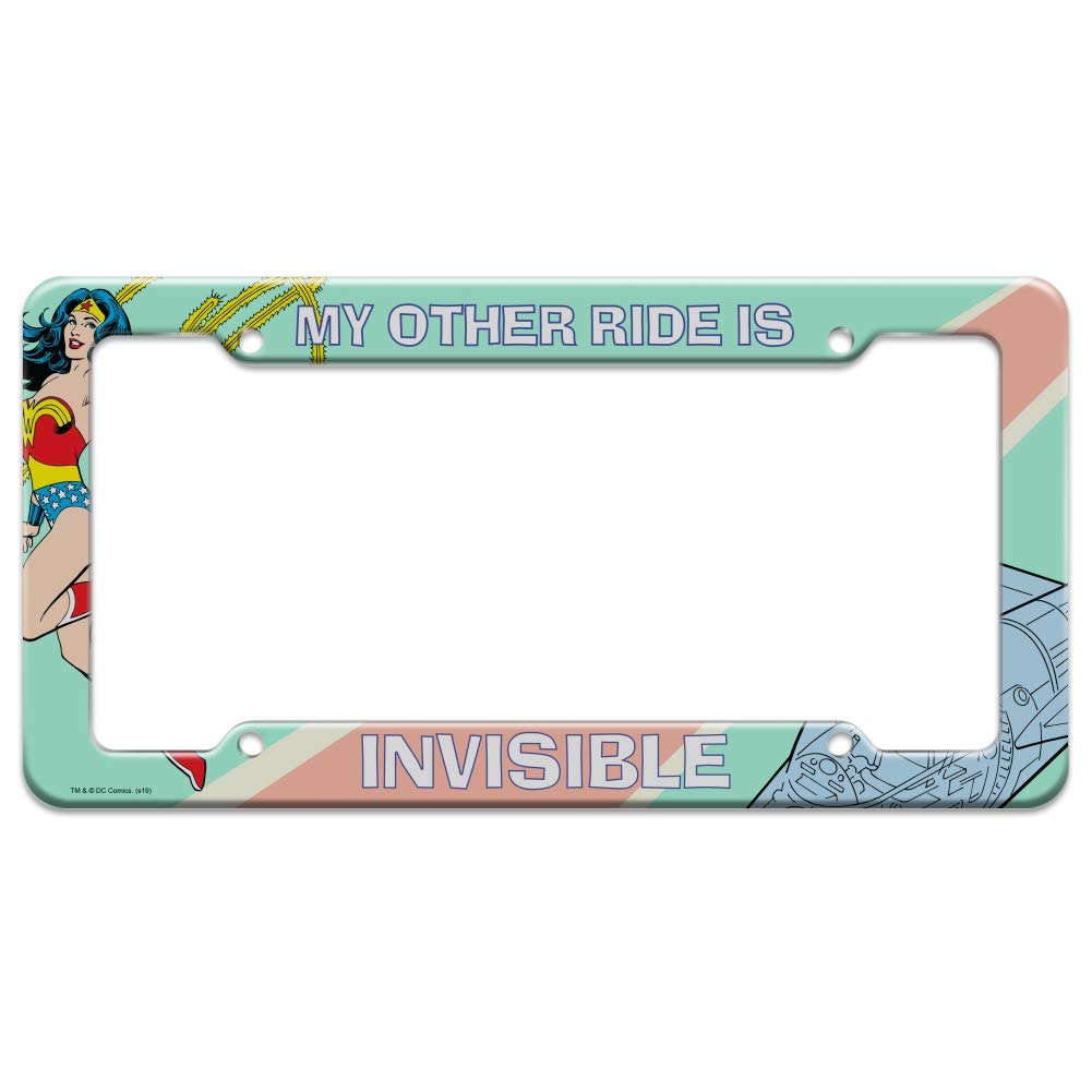Graphics & More Wonder Woman My Other Ride Is Invisible License Plate Tag Frame