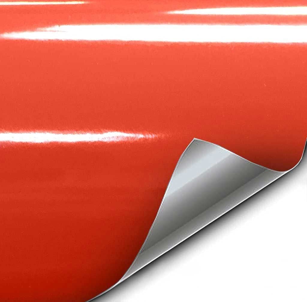 Vvivid+ Premium Vinyl Wrap Film (6Ft X 5Ft, Gloss Arancio Argos Red Orange)