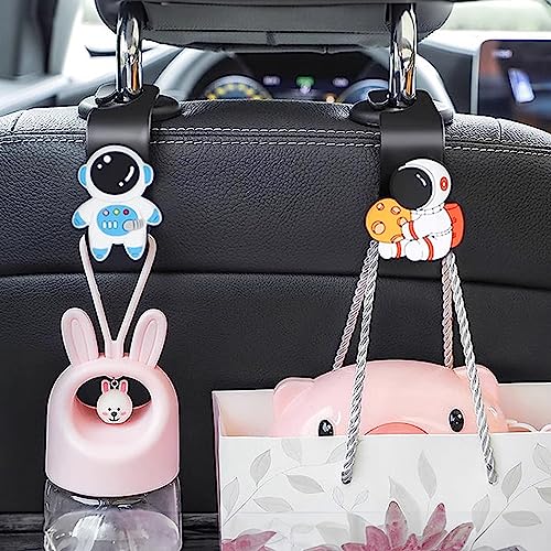 Wolpin Car Backseat Headrest Hook/Hanger Universal Durable Organiser Space Saver For Handbag, Wallets, Keys, Grocery Bags (Astro