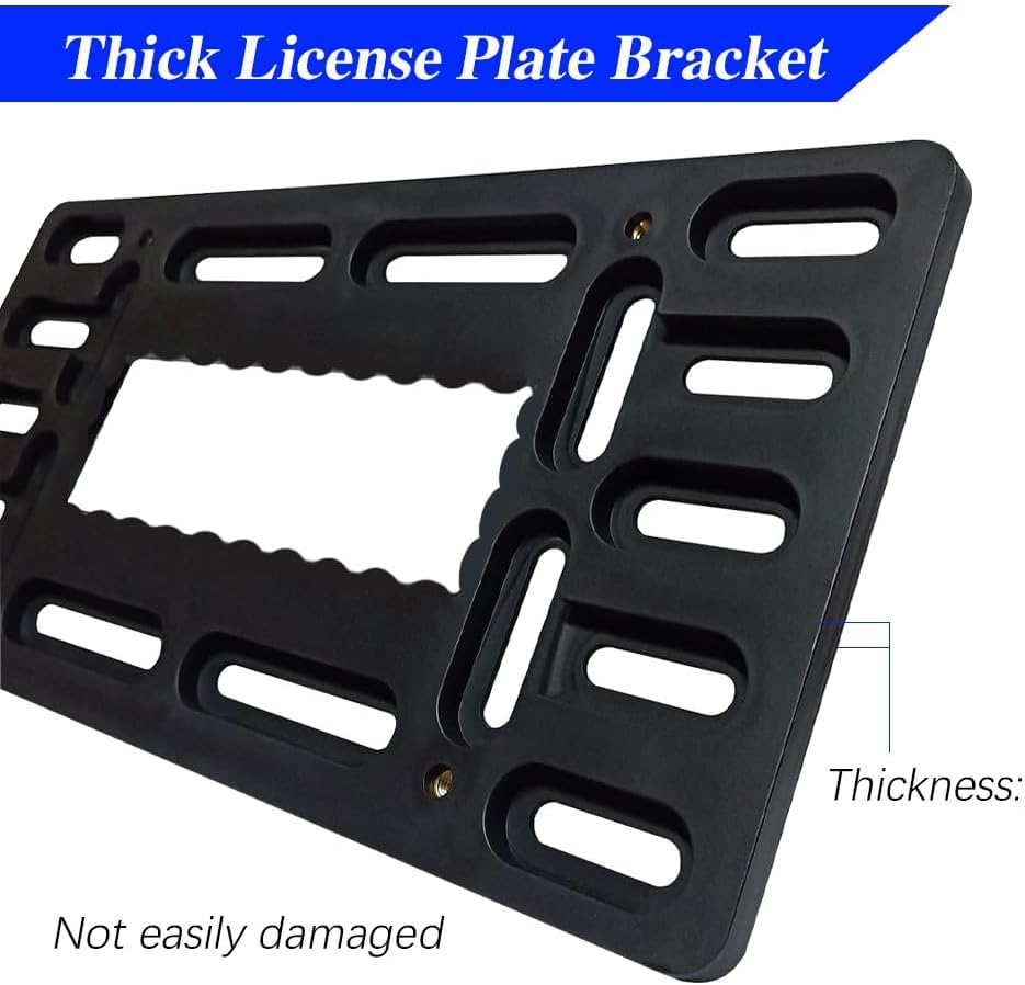 Chrymum Front License Plate Bracket, License Plate Holder, No Drill Front License Plate Bracket, Universal Bumper Car Tag Frame