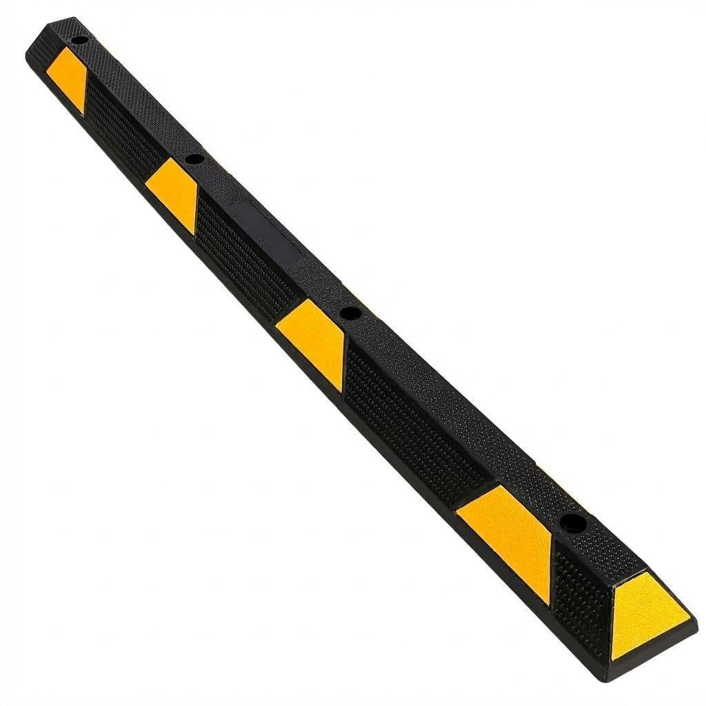 PeakPursuit 1 Pack 72 Rubber Parking Curb, Curb Parking Stoppers, 6 ft Wheel Stopper with Reflective Stripes for Cars and Trucks