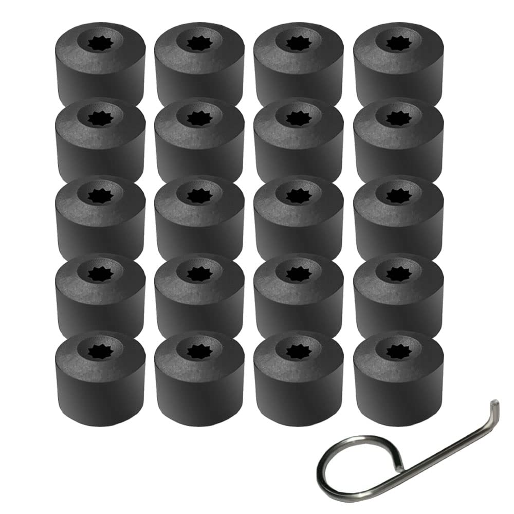 Dkvudho 20Pcs 17Mm Wheel Lug Nut Covers Caps + Removal Tool Replacement For Vw Lug Nut Cover Jetta Beetle Passat Gti Cc Wheel Bo
