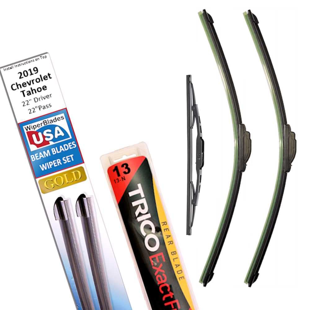 Beam Blade Wipers Replacement Set For 2019 Chevrolet Tahoe W/Rear - Wiperbladesusa Gold Beam Wiper Blades Wipers Set