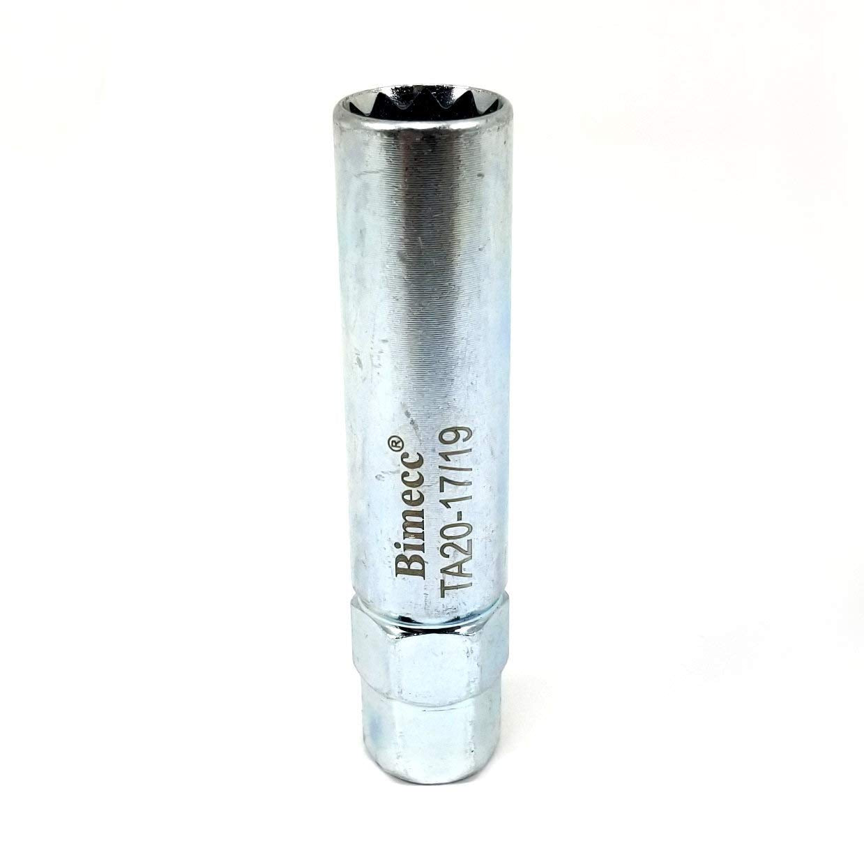 Bimecc Ta20-17/19 10-Spline Lug Nut Tool Key, Passenger W/ 17Mm & 19Mm Hex Drive, Steel