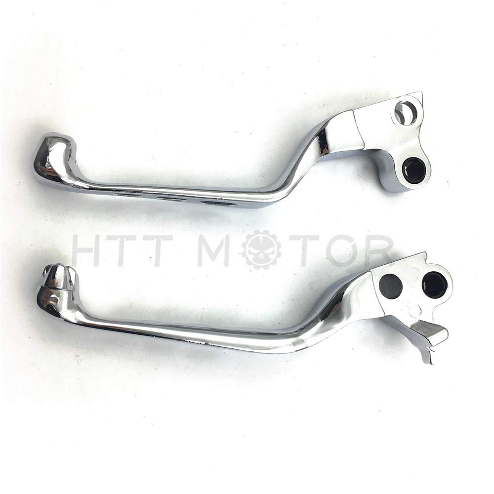 HTTMT Chrome CNC Aluminum Brake Clutch Skull Zombie Lever for Harley Davidson Sportster Softail - Hollow, Black