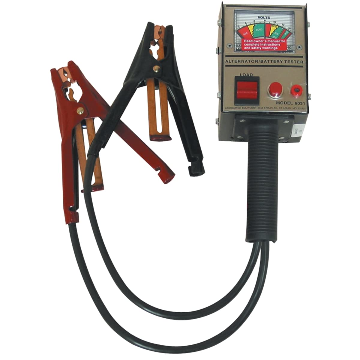 Associated Equipment 6031 6/12V 125 Amp Hand Held Analog Alternator/Battery Tester, Black